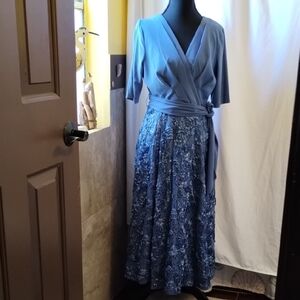 Alex Evenings Blue Wrap Dress